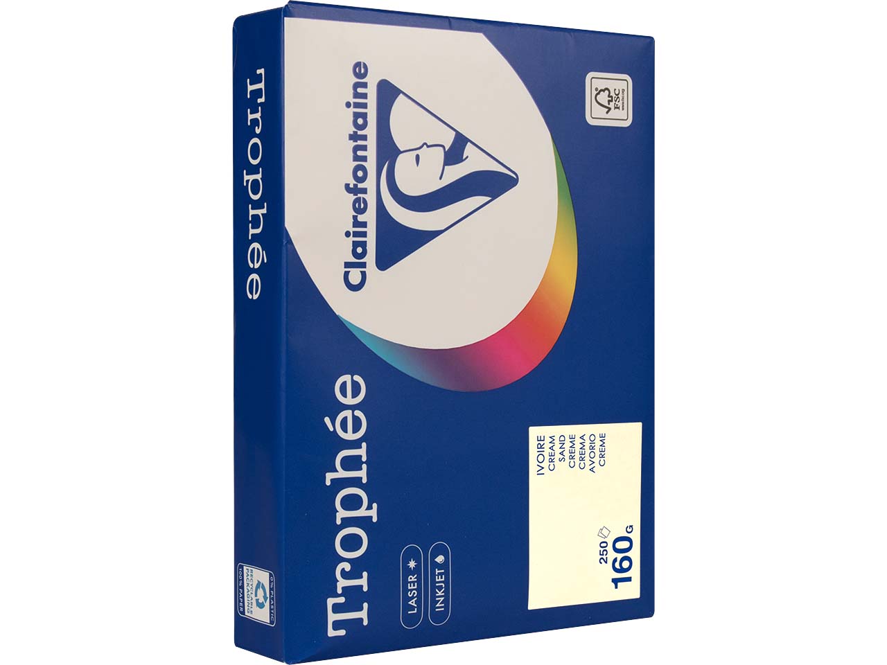 250 Blatt Clairfontaine Farbiges Kopierpapier "Trophee" 160 g/m², DIN A4, sand
