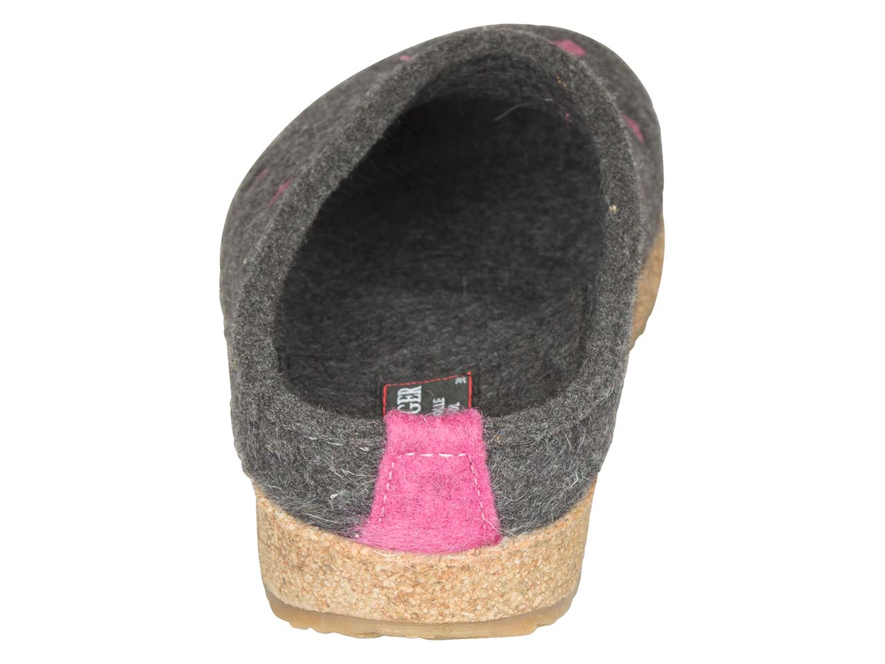 Haflinger Hausschuhe "Grizzly Cuoricino" anthrazit, Gr. 41