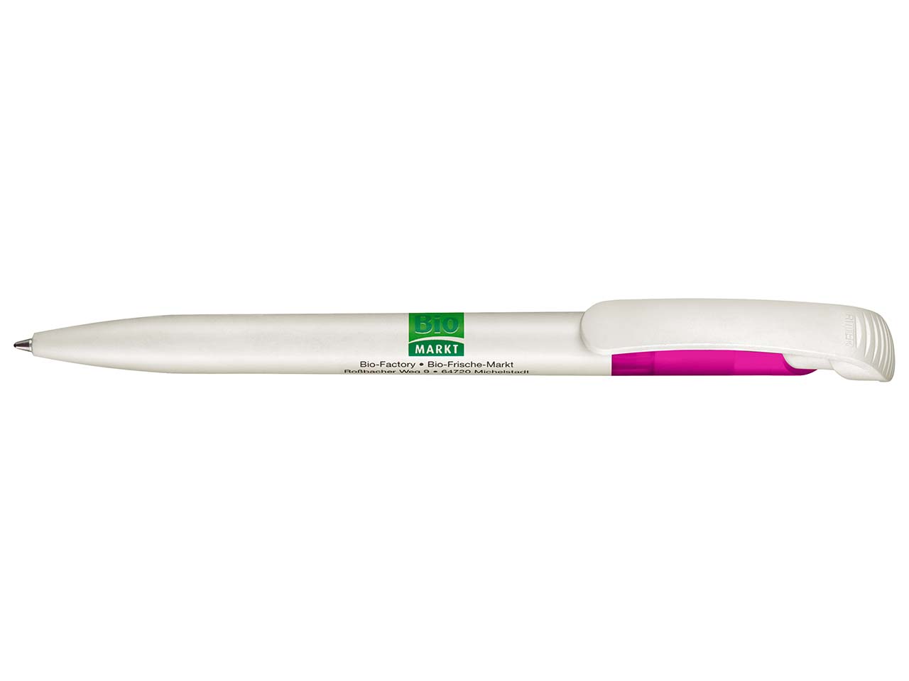 RITTER CARES Druckkugelschreiber 'BioPen' magenta transparent