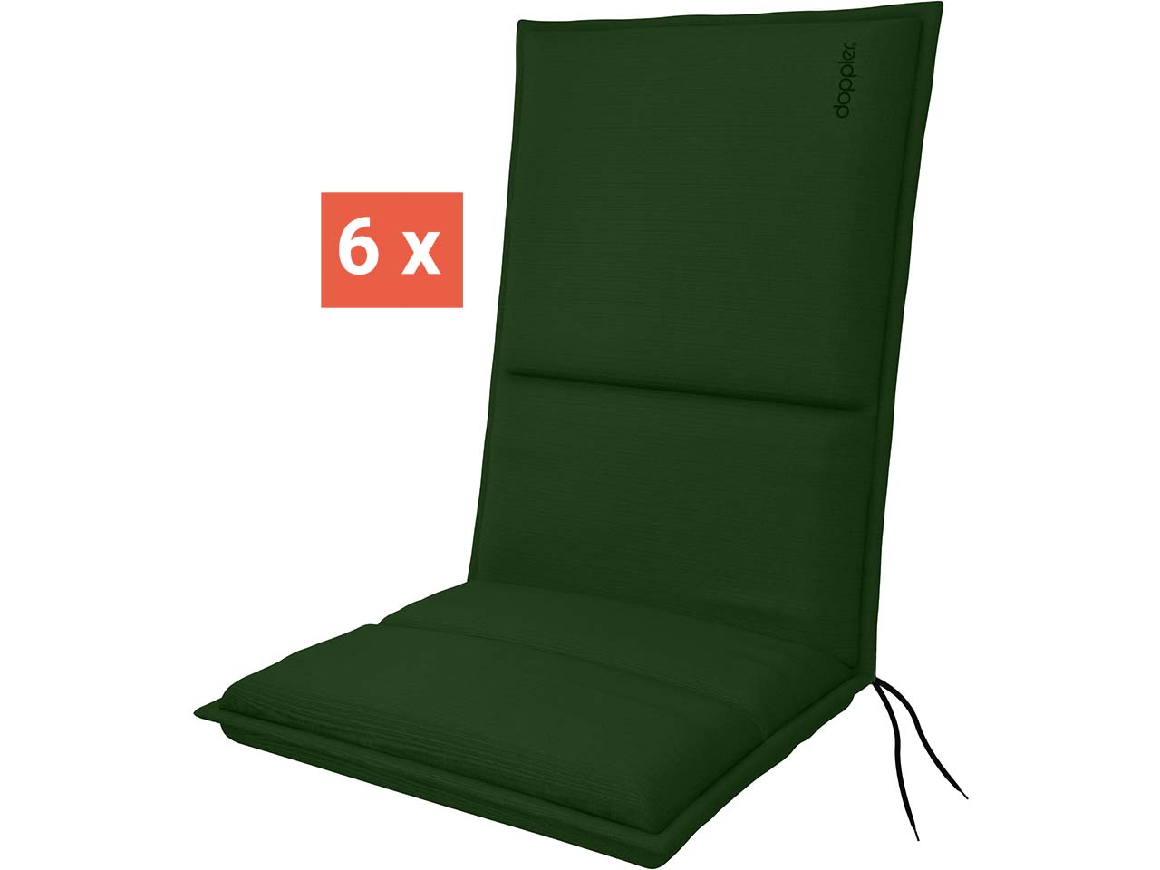 doppler Auflage "CITY" Midi, 6er-Pack, 110x48x6 cm, Polyester, moosgrün