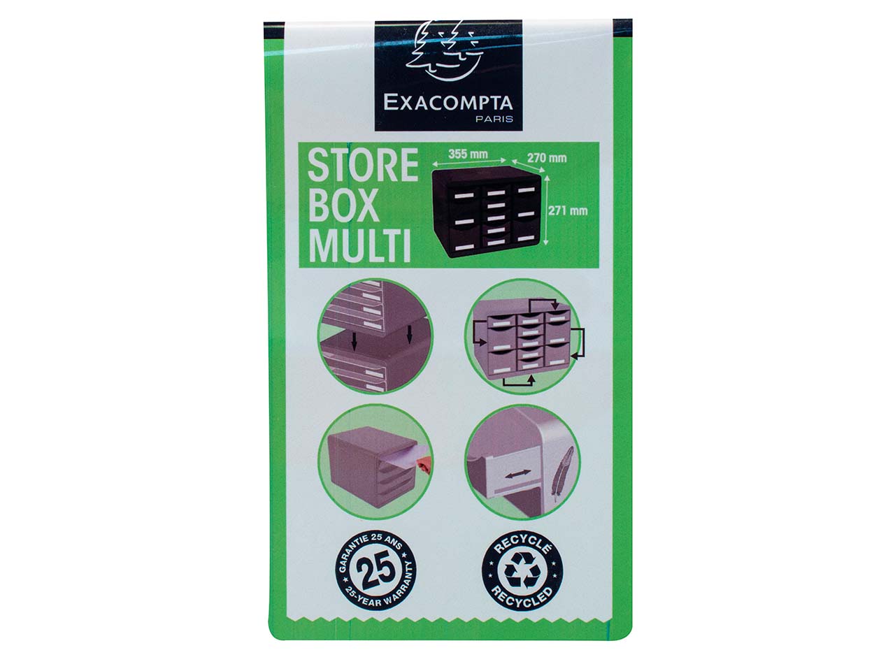 Exacompta Schubladenbox Store Box Multi "Aquarel", 270x355x271 mm, 11 Schubladen