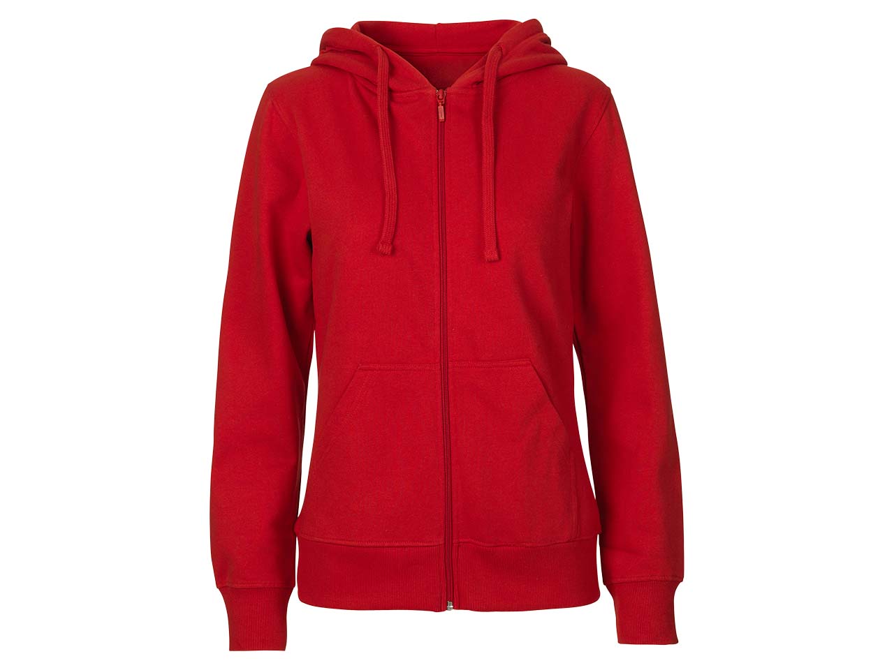Neutral Bio-Damen-Sweatjacke mit Kapuze rot, Gr. M