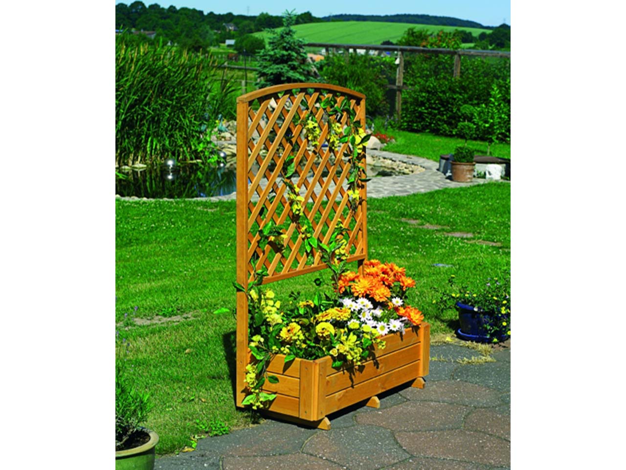 Blumenkasten mit Rankgitter "Flora" B 91 x T 41 X H 205 cm