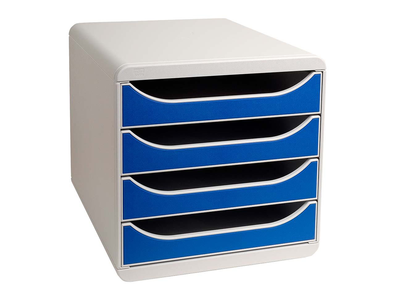 Exacompta Schubladenbox "Office", DIN A4+, 4 Schubladen offen, blau