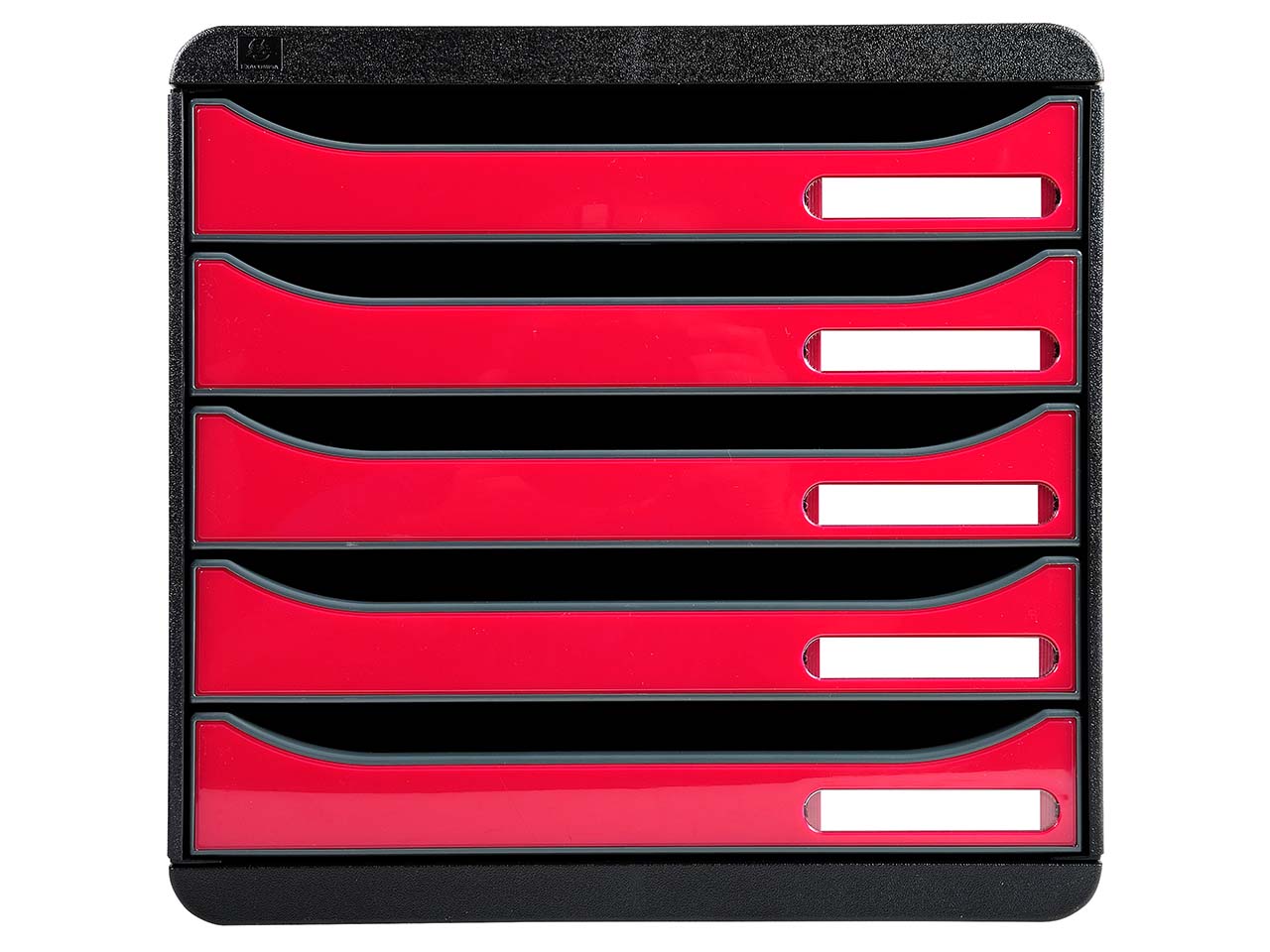 Exacompta Schubladenbox "Iderama", DIN A4+, 5 Schubladen offen, himbeer glänzend