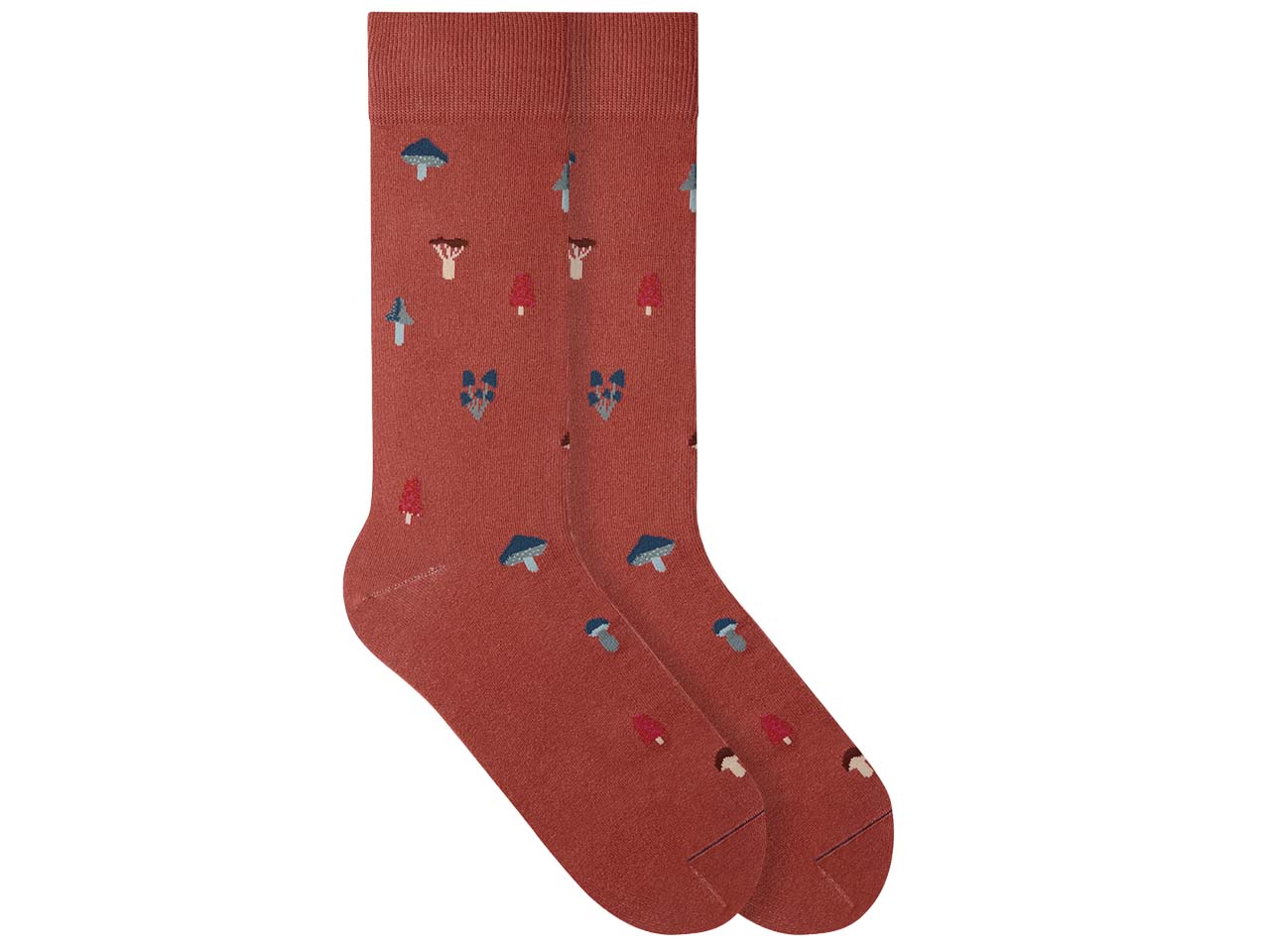 VON JUNGFELD Bio-Socken 'Mushrooms', kupferrot, Gr. 43/46