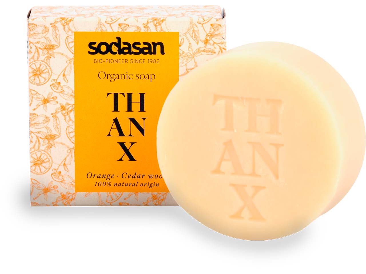 sodasan Seife "THANX" organic soap, Orange/Cedar wood