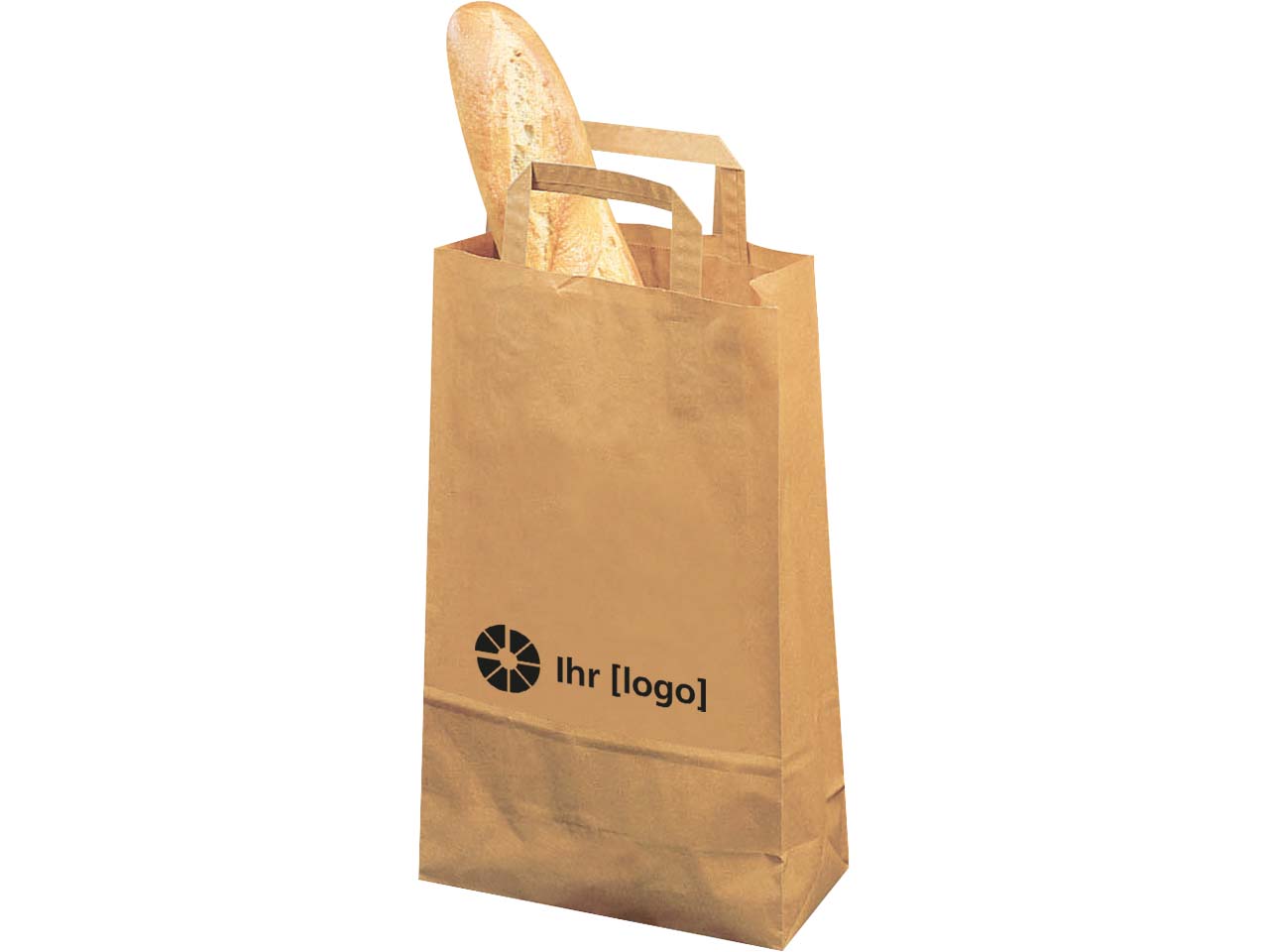 Tragetasche 22x11x36 cm  70g/m² mit Innenhenkel Recycling braun
