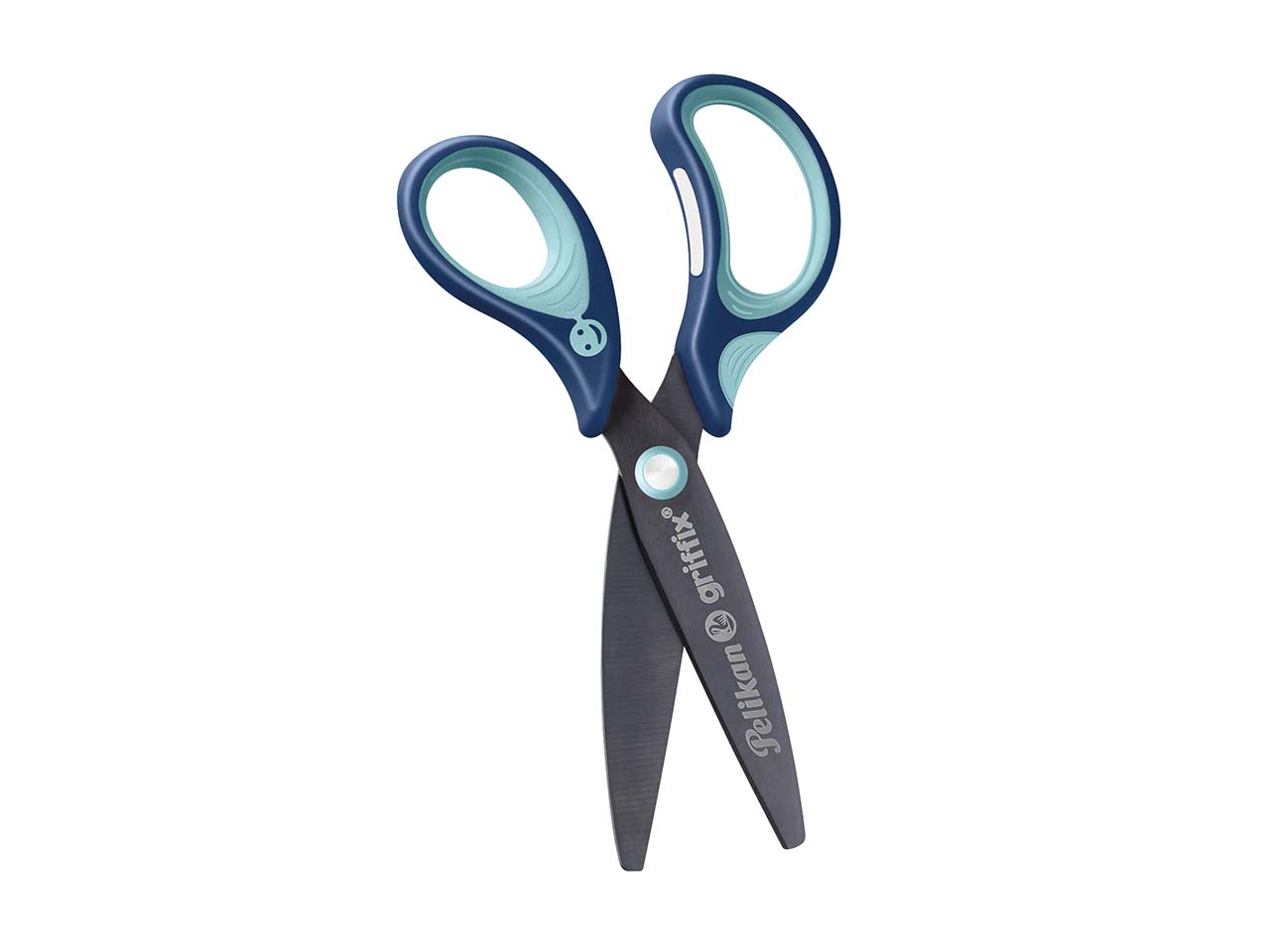 Pelikan Ergonomische Schulschere "griffix" blau, rund, für Rechtshänder*innen, 14 cm