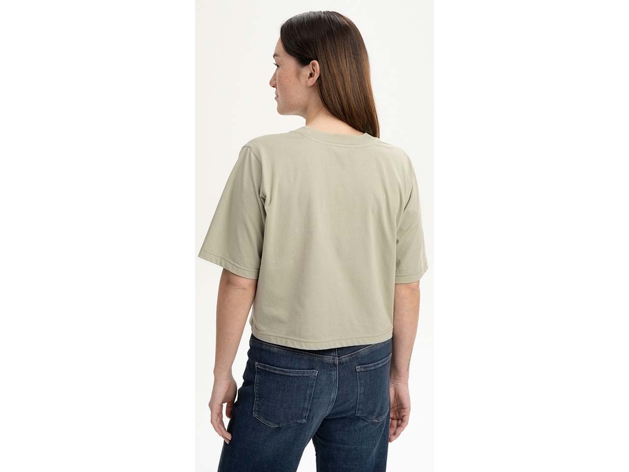 MELA Bio-Damen-T-Shirt "DESNA" mit Rundhalsausschnitt, dusty green, Gr. L
