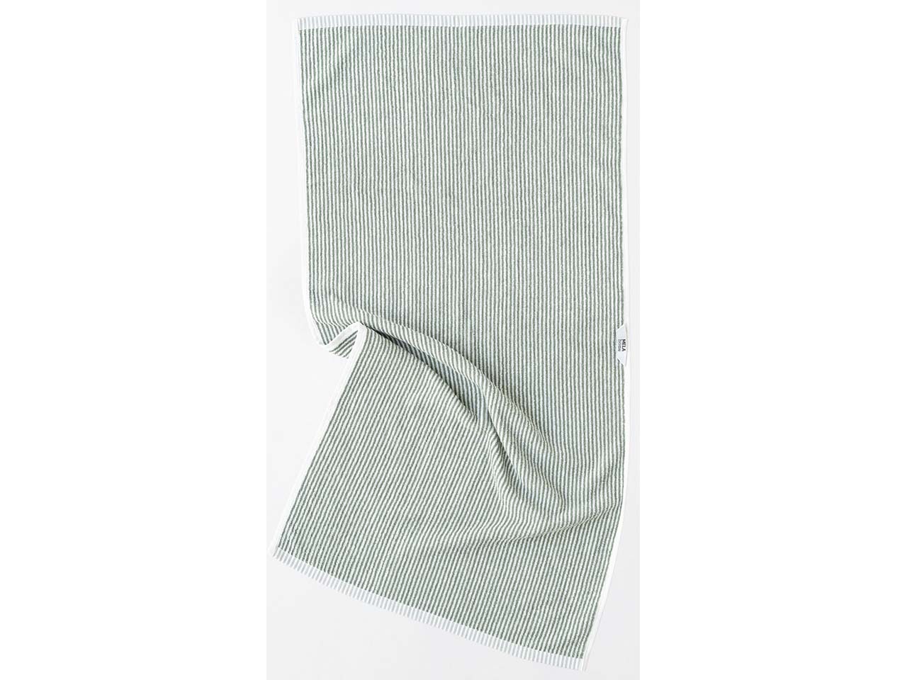 MELA Bio-Handtuch 'TANVI Stripes' 50x100 cm, aus Frottee, herbal green gestreift