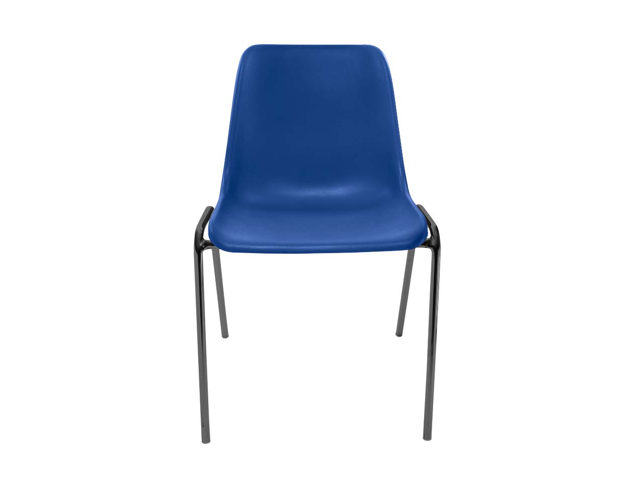 2x Besucherstuhl "ECO" Gestell anthrazit gepulvert, Kunststoffschale taubenblau