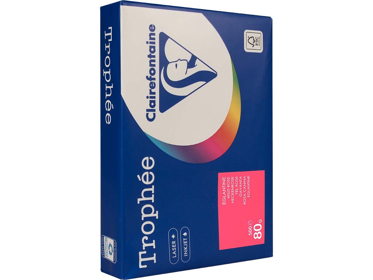 500 Blatt Clairfontaine Farbiges Kopierpapier "Trophee" 80 g/m², DIN A4, heckenrose