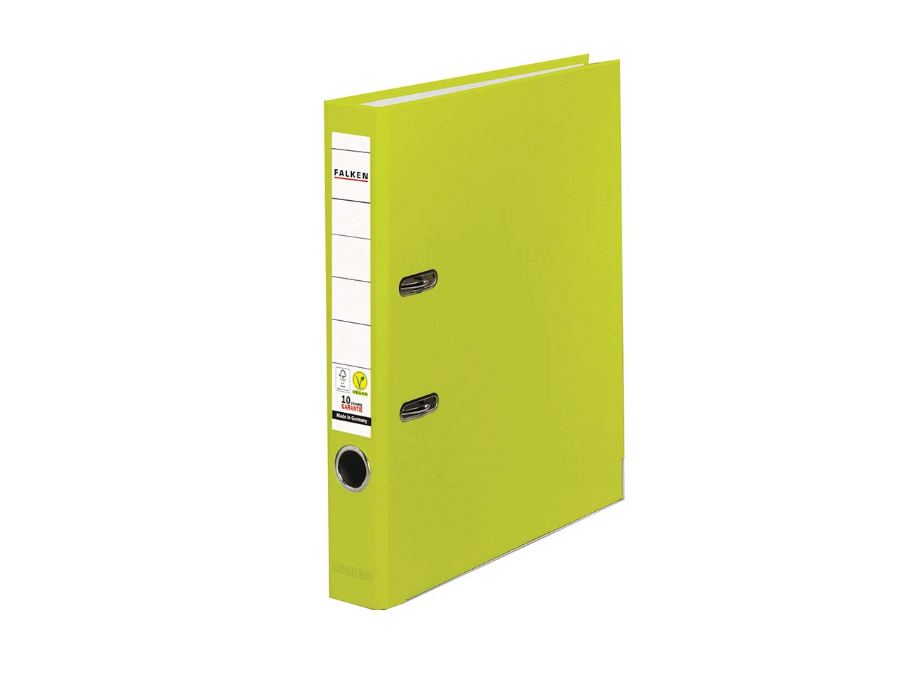 25 Falken Ordner "Vegan", mit Einsteckschild, 240 g/m², DIN A4, RB 50 mm, neongrün