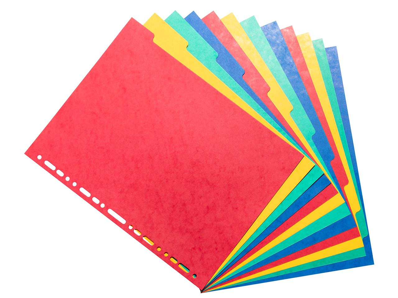 5 Exacompta Register, Colorspan-Karton, 12 Taben neutral, 225 g/m², 320 x 240 mm, sortiert