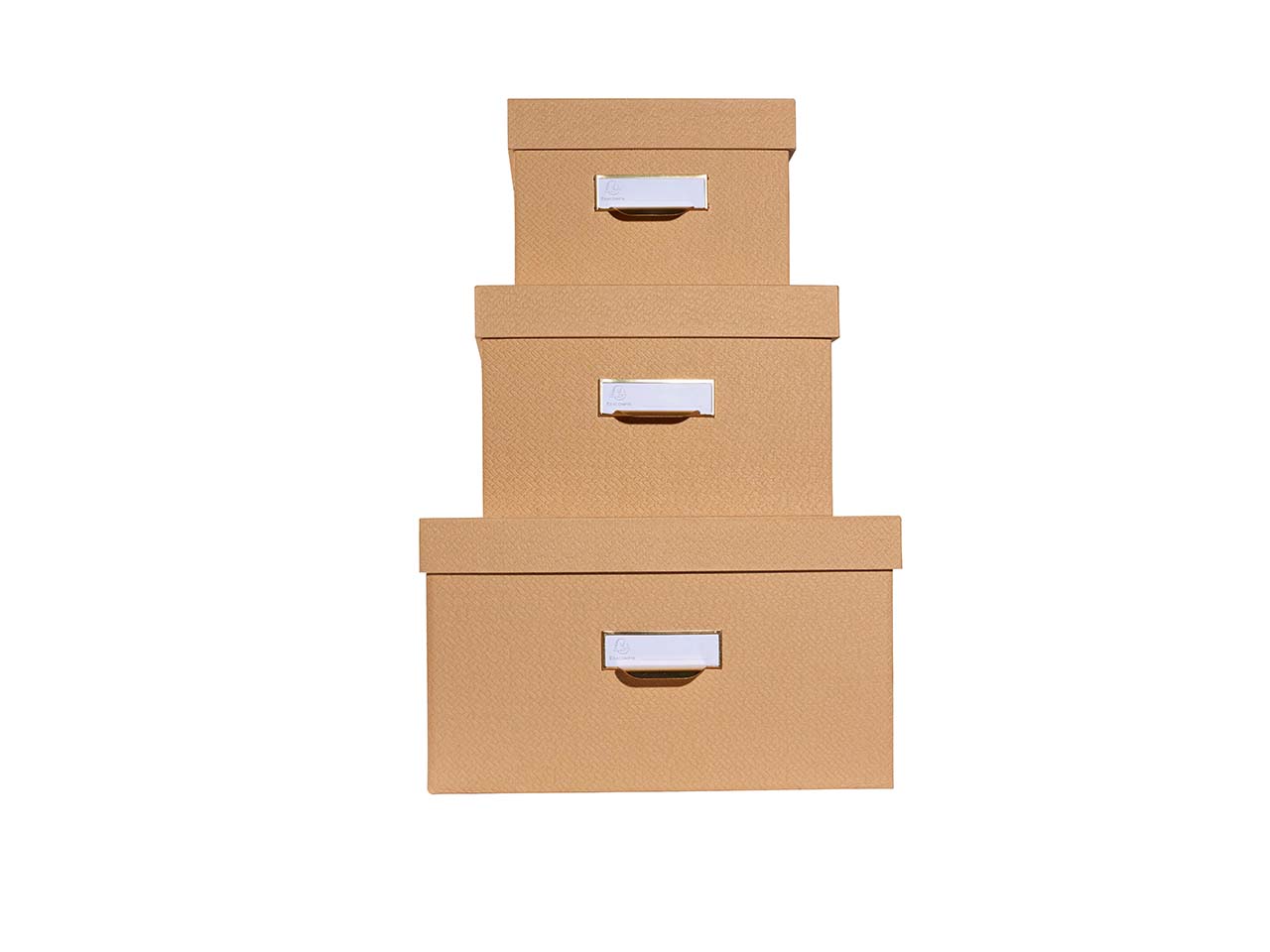 3er-Set Exacompta Aufbewahrungsboxen "Office By Me", Multiformat, beige