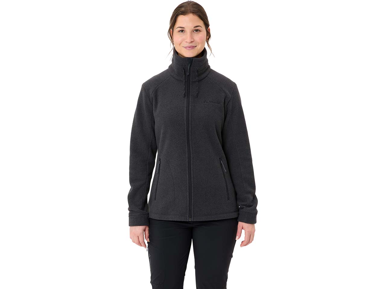 VAUDE Damen-Fleecejacke 'Skomer Winter' mit Kordelzug-Stehkragen, phantom black, Gr. 42