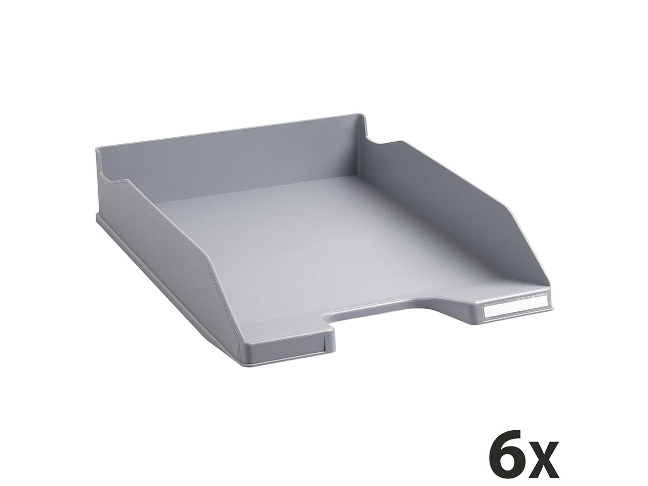 6 Exacompta Briefablagen Combo Midi "Office", DIN A4+, 500 Blatt, steingrau