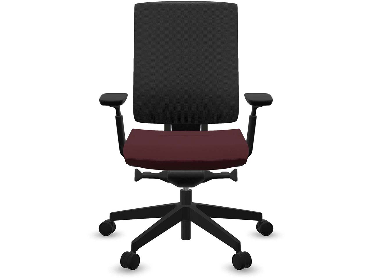 Profim Bürodrehstuhl "XENON NET" mit Armlehnen, Gestell: schwarz, Sitz: bordeaux
