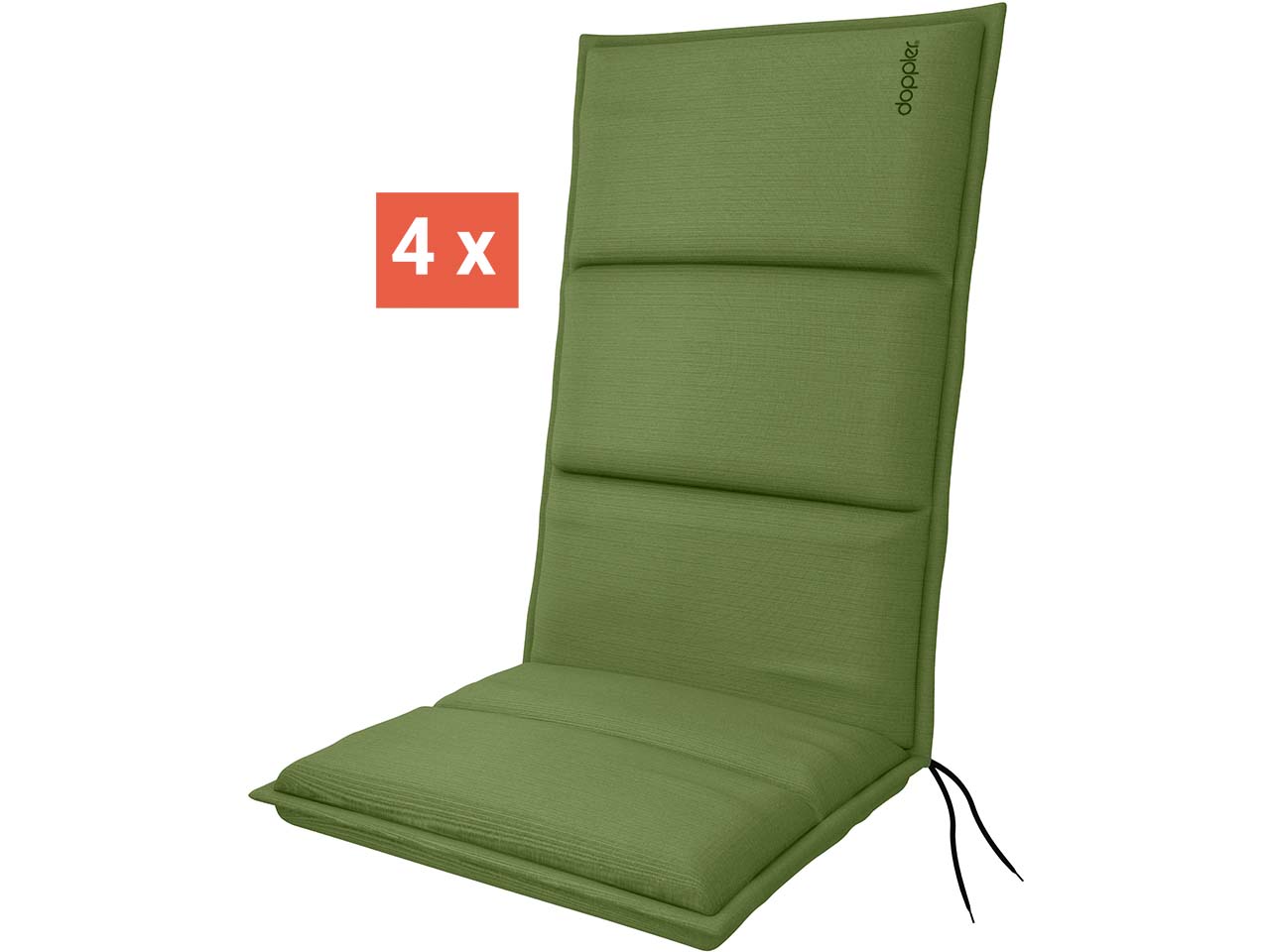 doppler Auflage "CITY" für Hochlehner, 4er-Pack, 119x48x6 cm, Polyester, grün