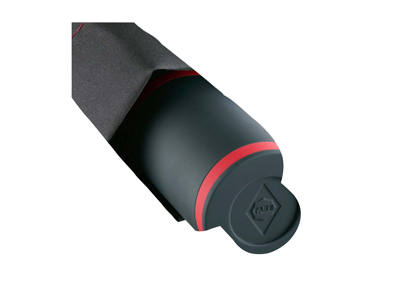 FARE Taschenschirm "Mini Style"  mit Handöffner, schwarz-rot