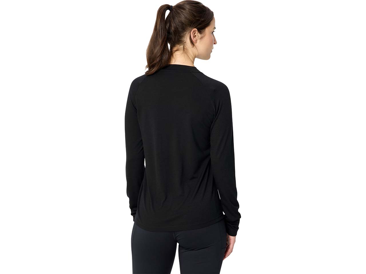 VAUDE Damen-Langarmshirt "Essential Wool" mit Rundhalsausschnitt, black, Gr. 36