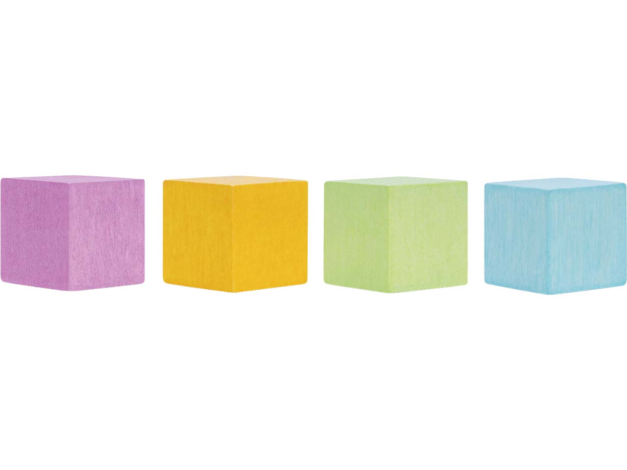 magnetoplan Design-Magnete "Wood Series Cube" 20 x 20 x 20 mm, 4 Stk. farbig sortiert