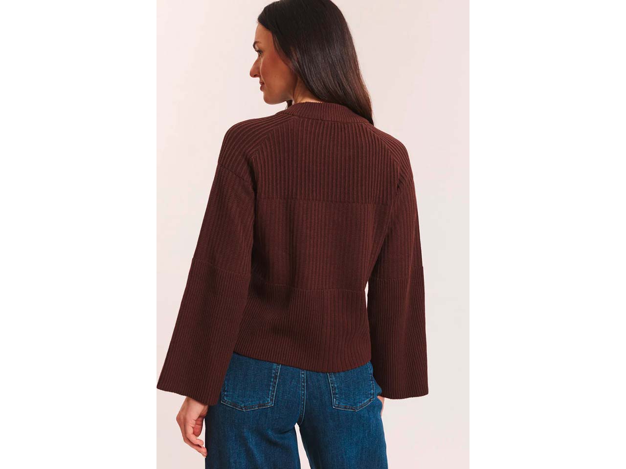 tranquillo Bio-Damen-Strickpullover 'Sunnaa' mit Raglanärmel, shaved chocolate, Gr. S