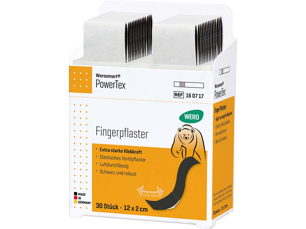 WERO Werosmart PowerTex Fingerpflaster, 12 x 2 cm, 30 Stück für WERO Smart Box