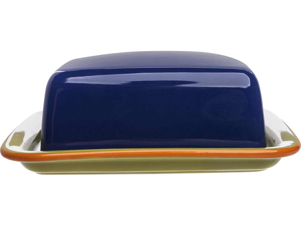 tranquillo Butterdose "COLOURI" aus Steinzeug, 17,2 x 14,5 x 5,2 cm, blau