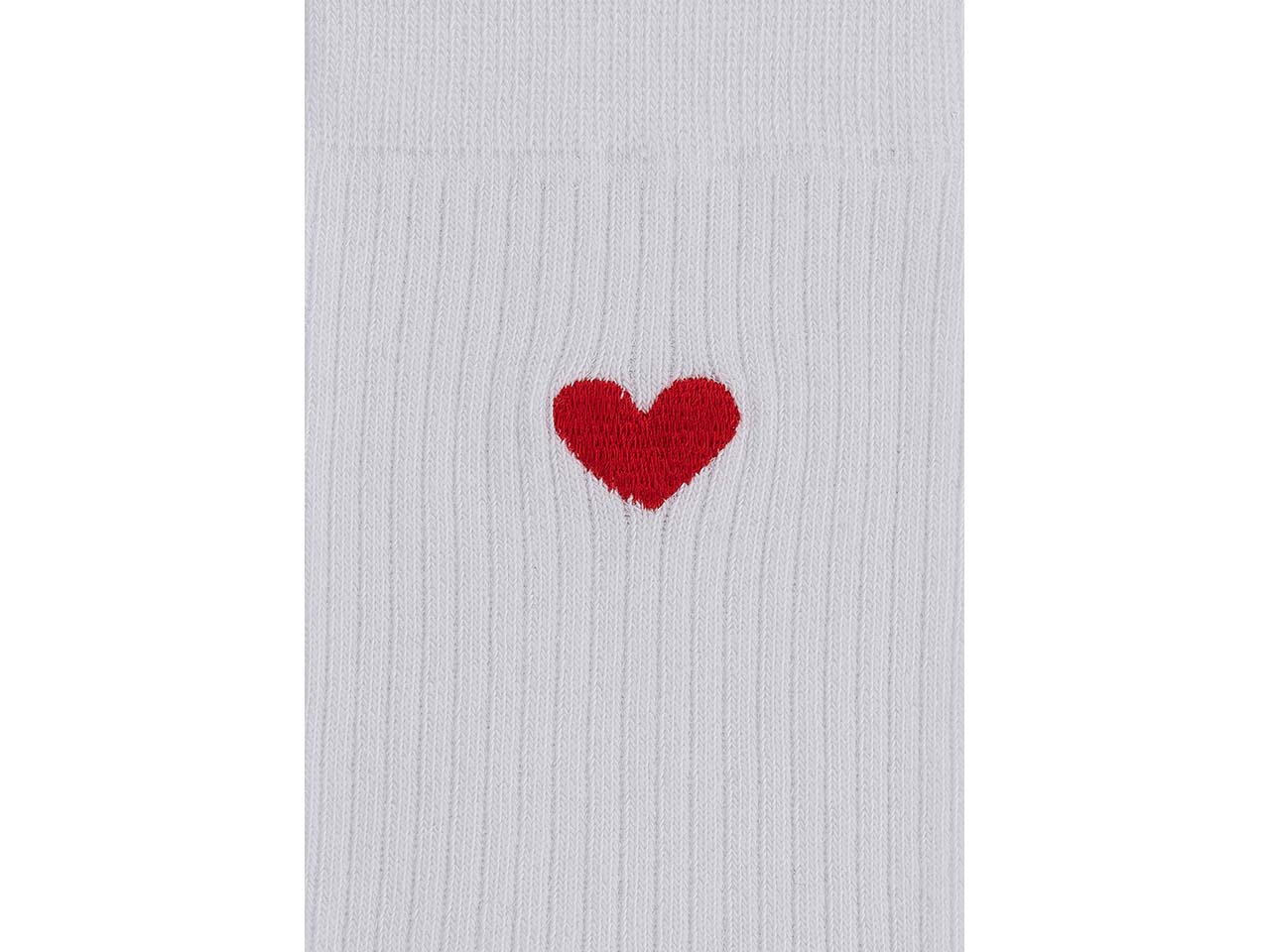 MELA Bio-Socken 'Herz', gerippt, weiß, Gr. 43/46