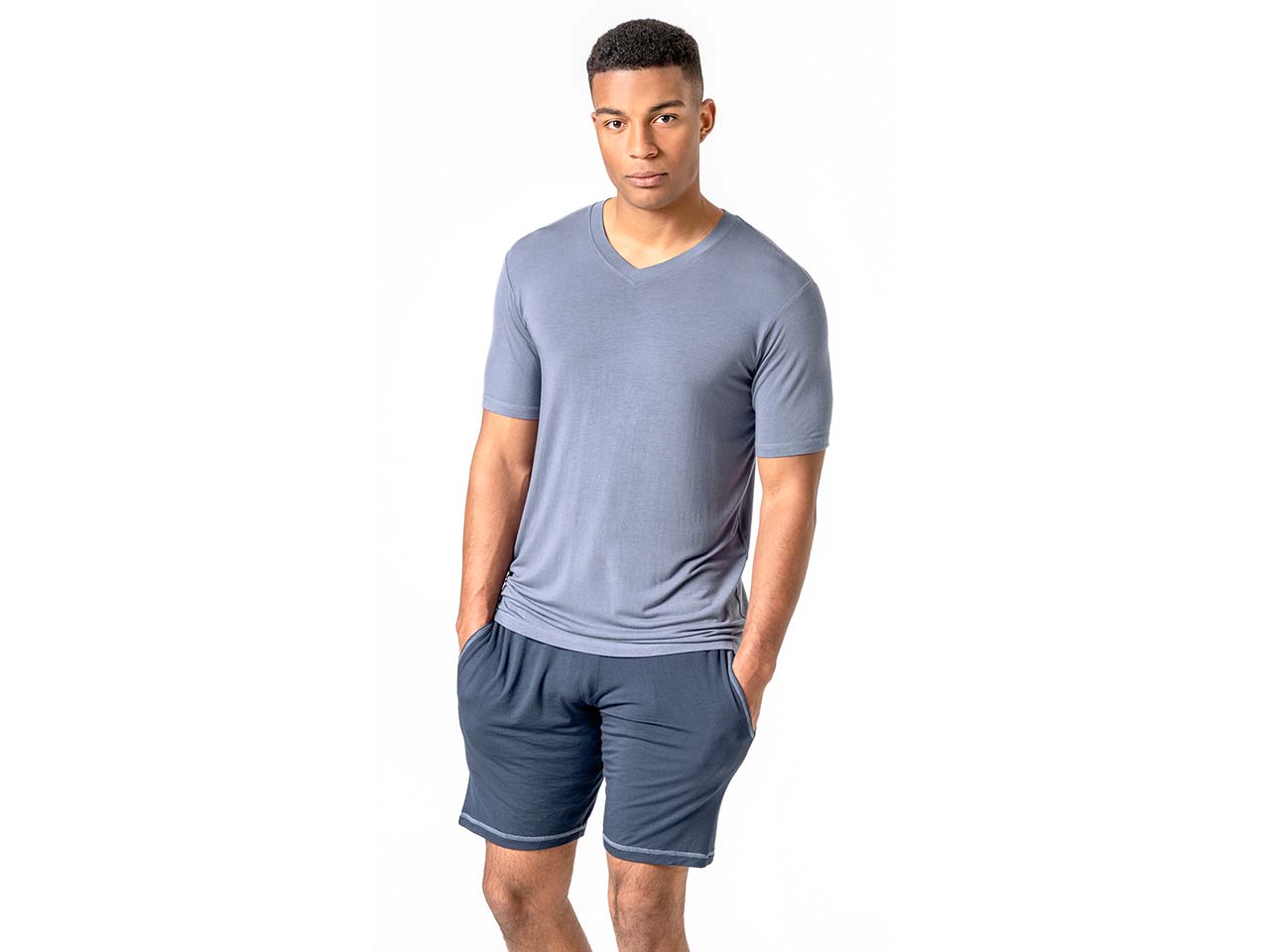 Living Crafts Herren-Schlafanzug kurz "ALESSANDRO" aus 94 % Modal, night blue, Gr. L