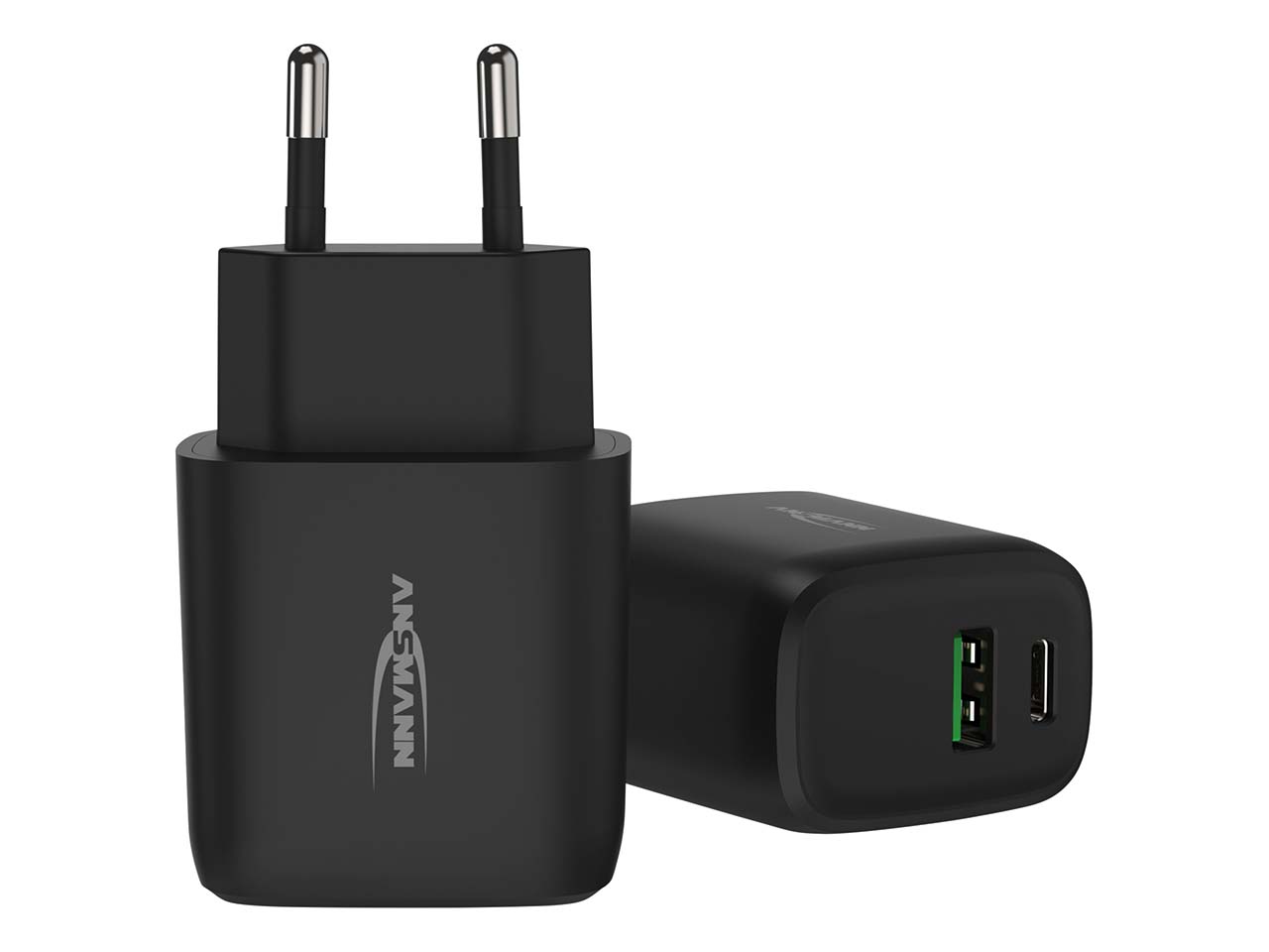 Ansmann USB-Ladegerät "Home Charger HC218PD", 3 A, 20 W, USB-A/-C, schwarz