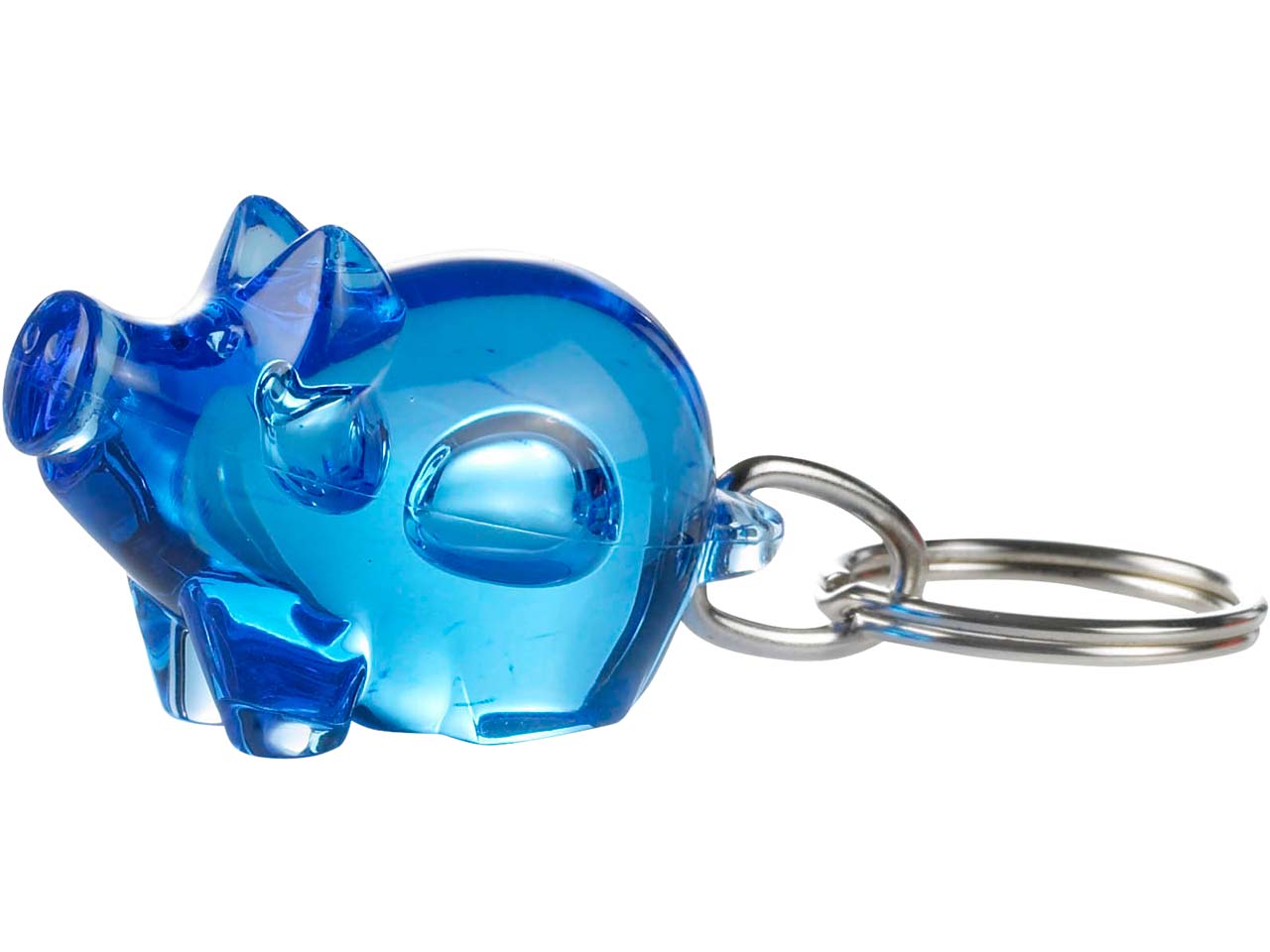 Schlüsselanhänger "Small Cutie" inkl. 1-farbig seitlichem Aufdruck, blau transparent