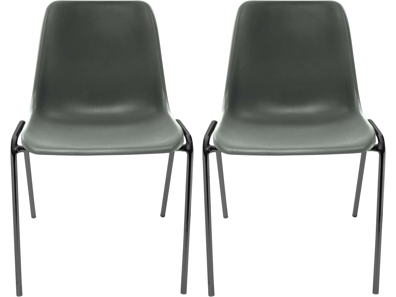 2x Besucherstuhl "ECO" Gestell anthrazit, Kunststoffschale anthrazit