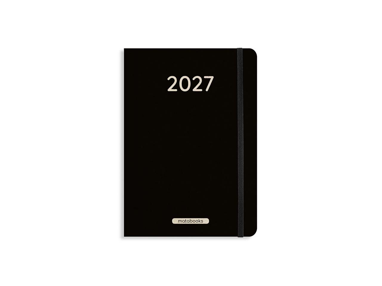 Matabooks Buchkalender "Samaya Pro" 2027 DIN A5 aus Süßgraspapier, black