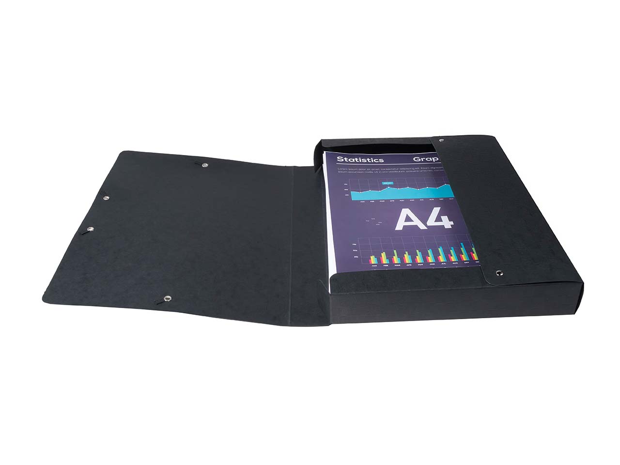 10 Exacompta Archivboxen "Scotten" aus Colorspan, 600 g/m², DIN A4, schwarz, RB 60 mm