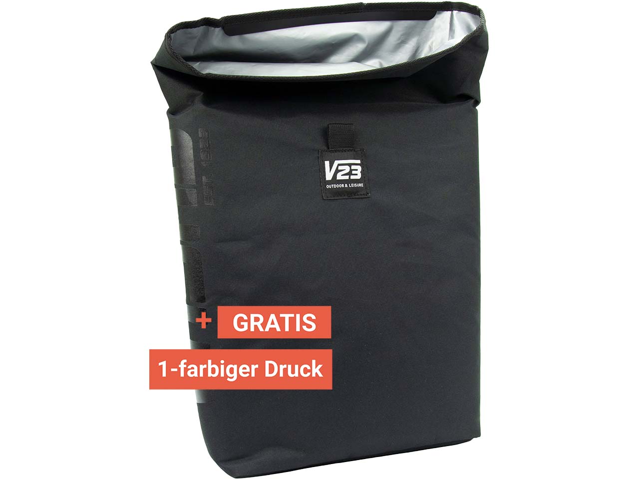 Kühltasche aus recy. PET-Flaschen inkl. 1c-Gratisdruck, schwarz