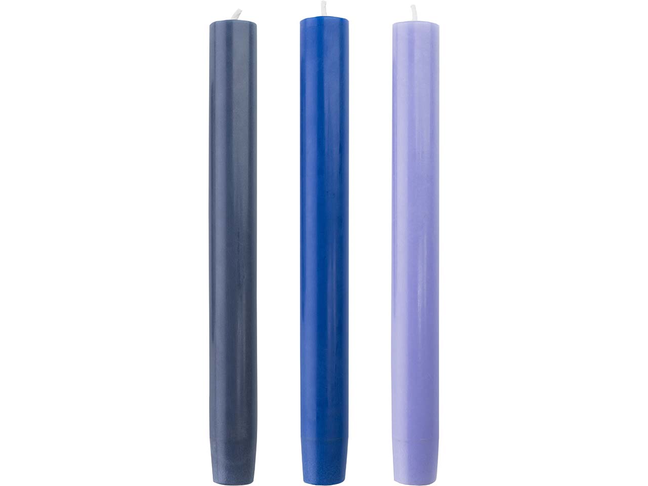 tranquillo 3er-Set Stabkerzen "GLUMI" aus Stearin, H 20 cm, ocean