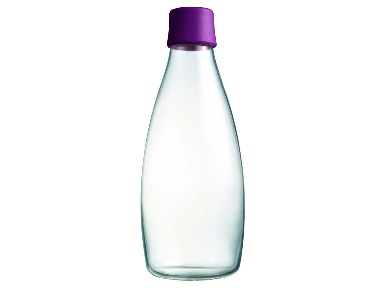 retap Trinkflasche 0,8 l aus Glas purple