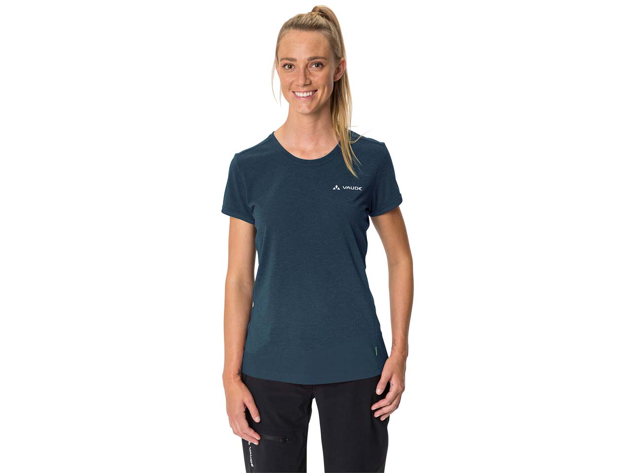 VAUDE Damen-T-Shirt "Sveit" mit Rundhalsausschnitt, schnelltrocknend, dark sea uni, Gr. 38
