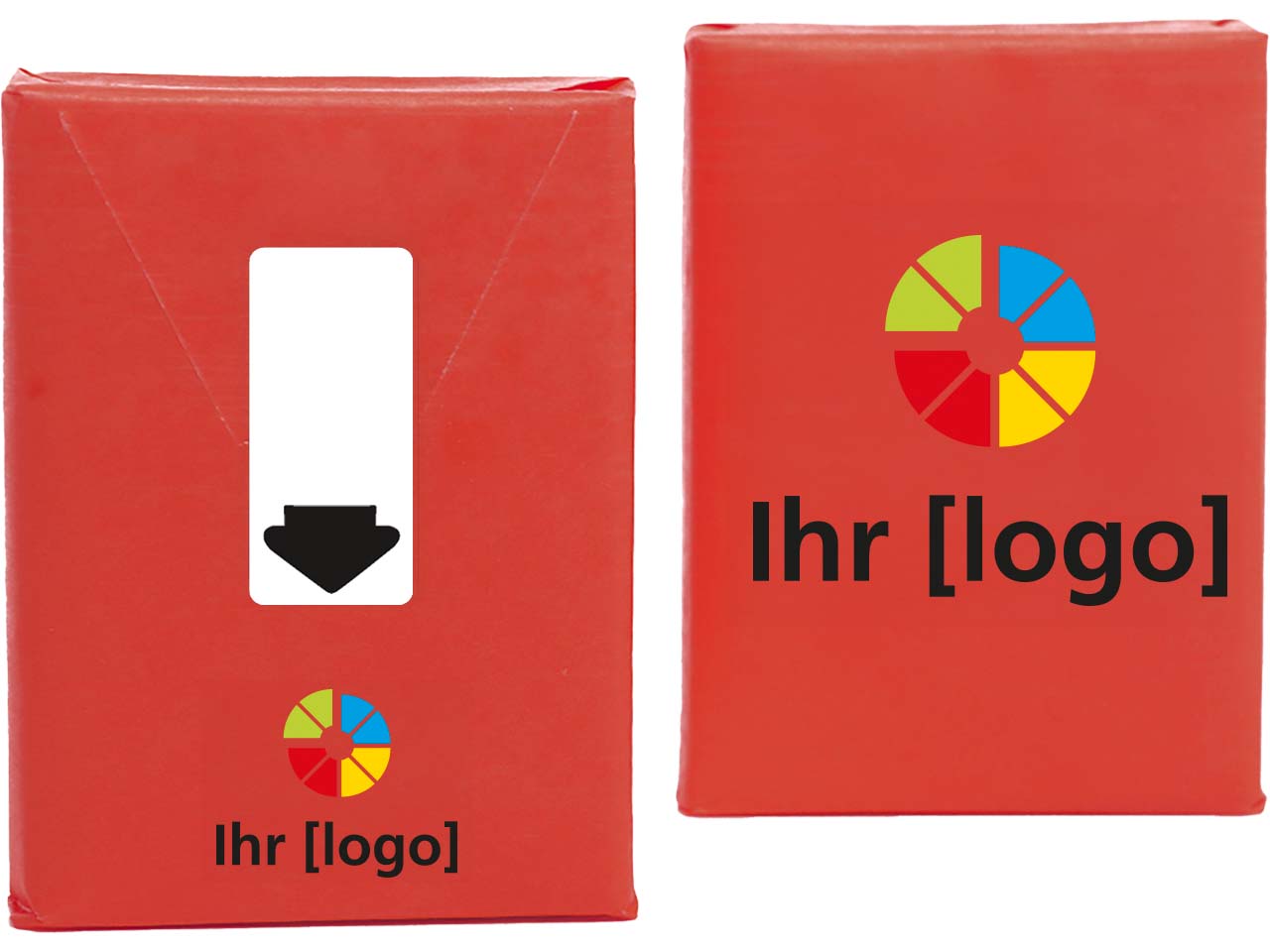 Taschentücher in FSC-Papierverpackung inkl. Aufdruck, Etikett blanco