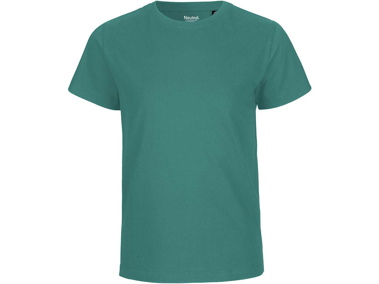 Neutral Bio-Kinder-T-Shirt mit Rundhalsausschnitt, teal, Gr. 140/146