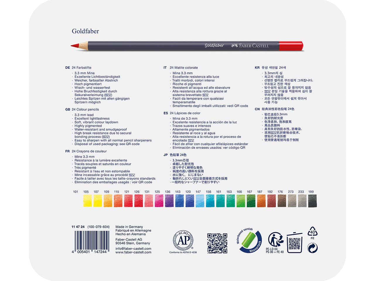 Faber-Castell Buntstift "Goldfaber", 24er-Set im Metalletui