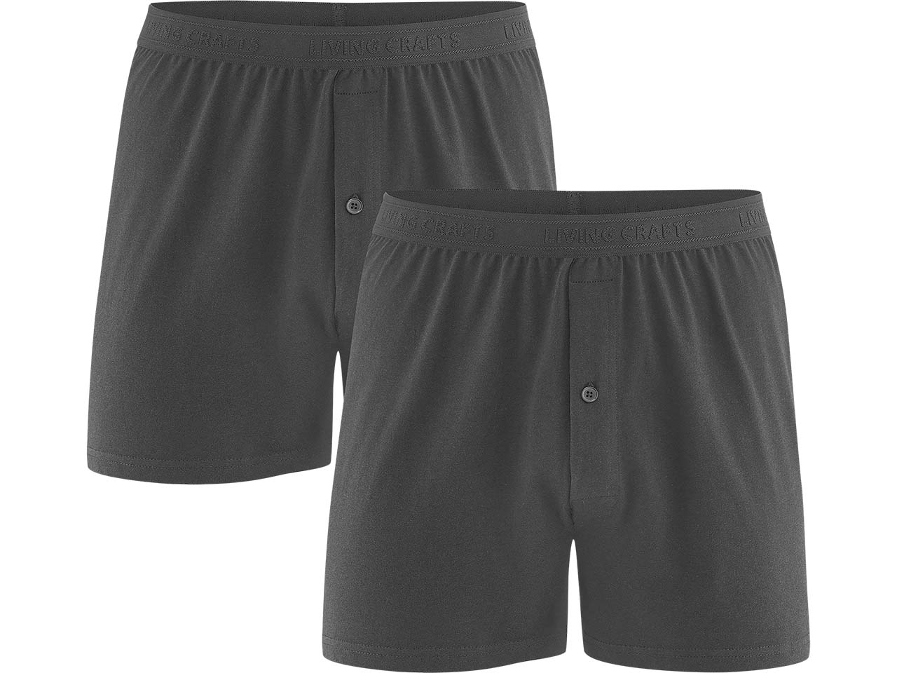 Living Crafts 2er-Pack Bio-Herren-Boxershorts "ETHAN", black, Gr. L