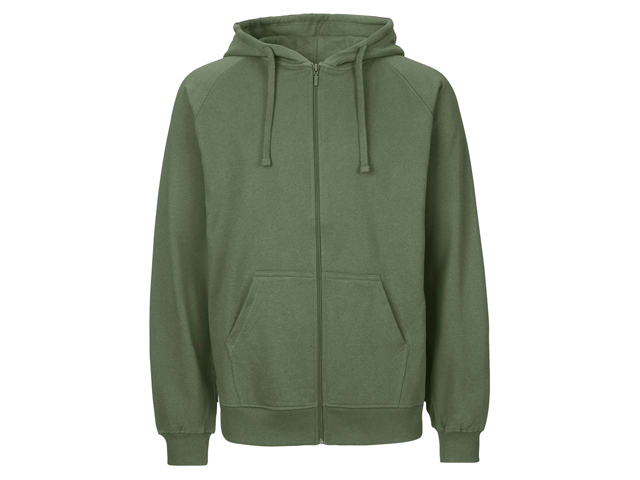 Neutral Bio-Herren-Sweatjacke mit Kapuze dunkelgrün, Gr. XL