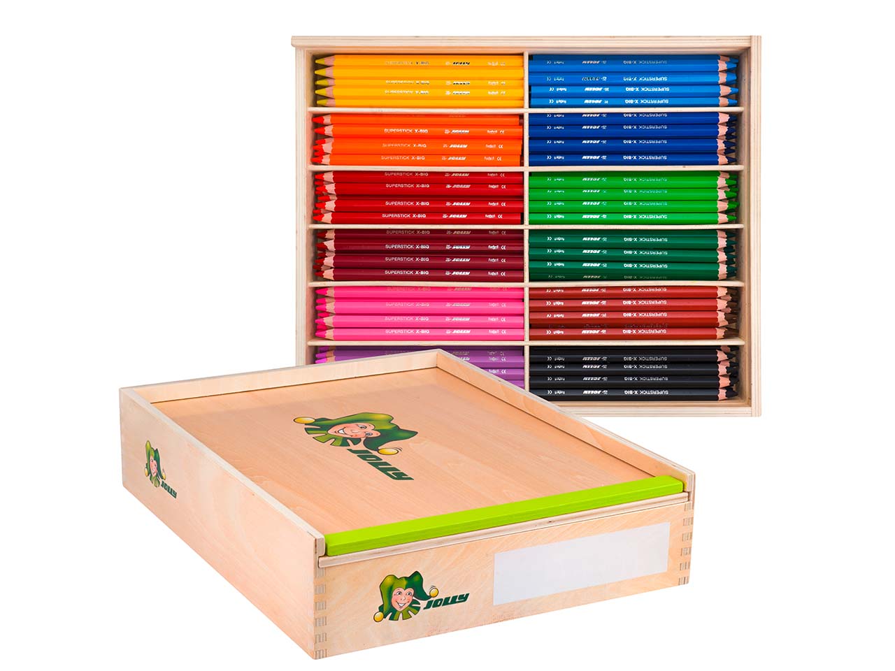 JOLLY Buntstifte "X-BIG" Holzbox mit Grundfarben, 180 Stk.