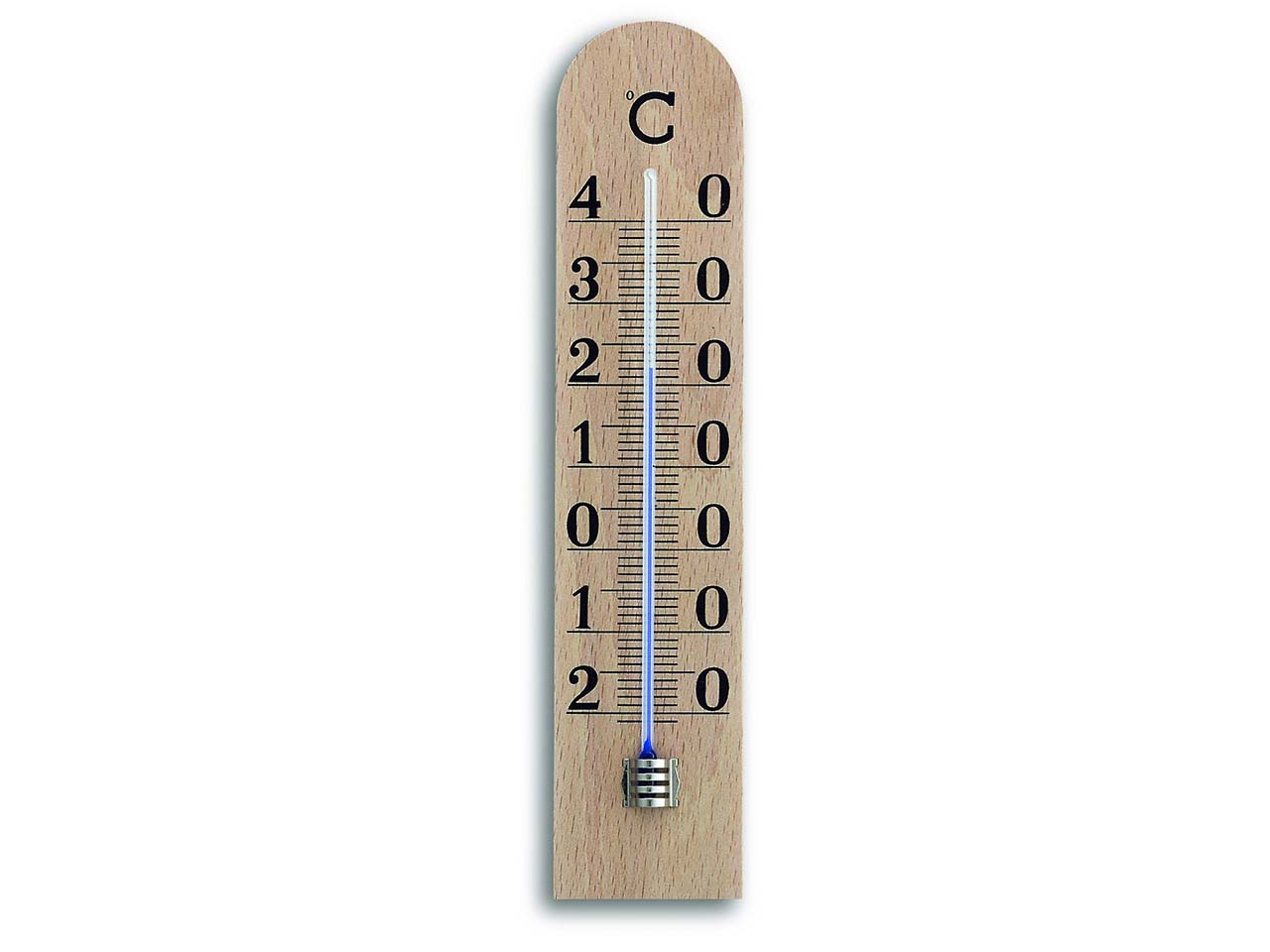 Analoges Innenthermometer aus Buche, natur