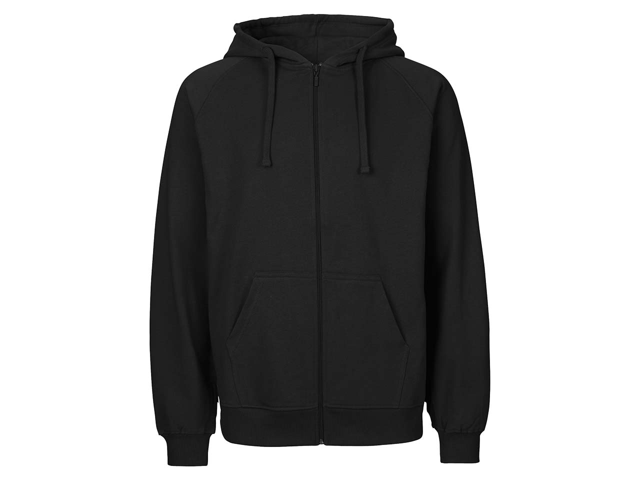 Neutral Bio-Herren-Sweatjacke mit Kapuze schwarz, Gr. XXL