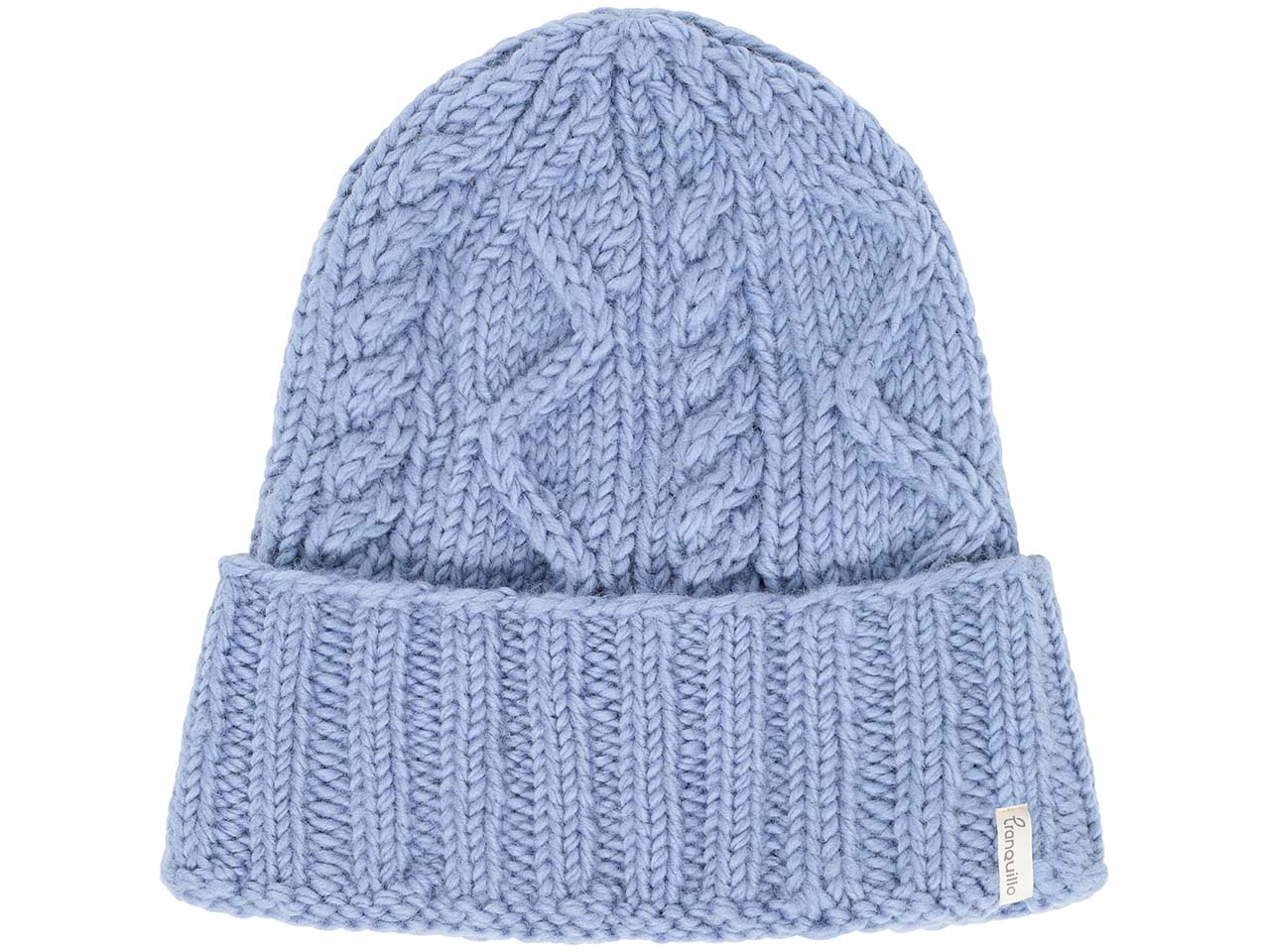 tranquillo Wollmütze "Desireee" aus Wollstrick mit Fleecefutter, tempest blue